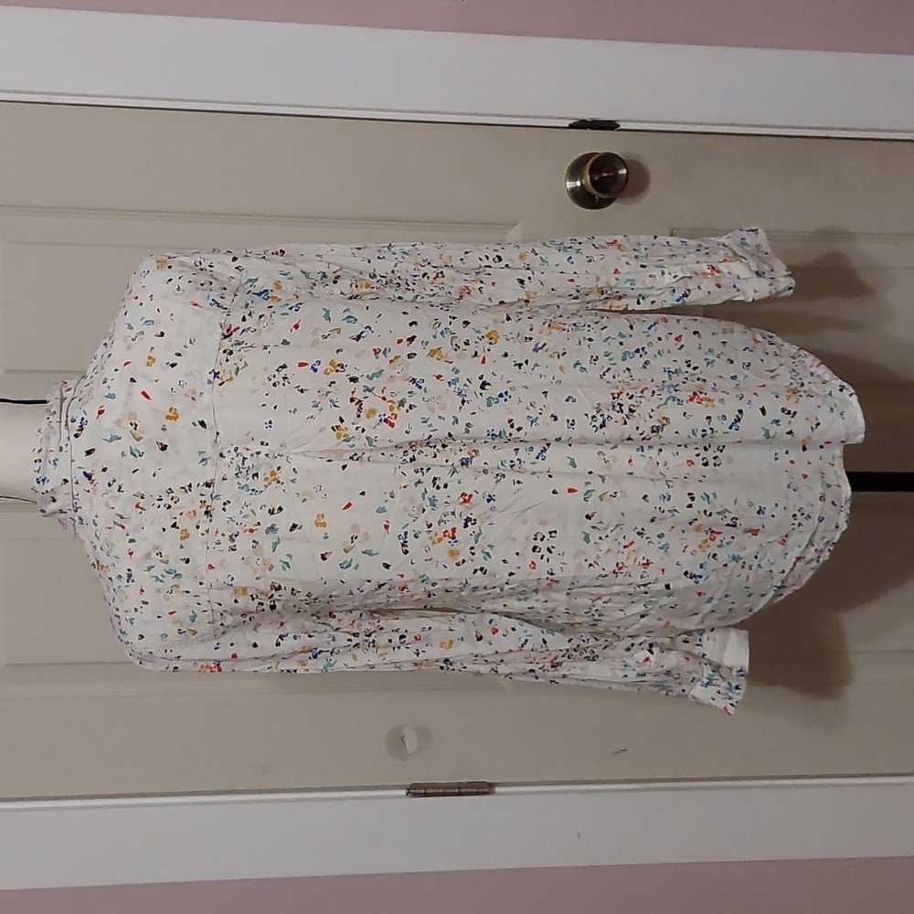 BeachLunchLounge Multicolor Abstract Print Long Sleeve Button Front Shirt Size M - Picture 6 of 9
